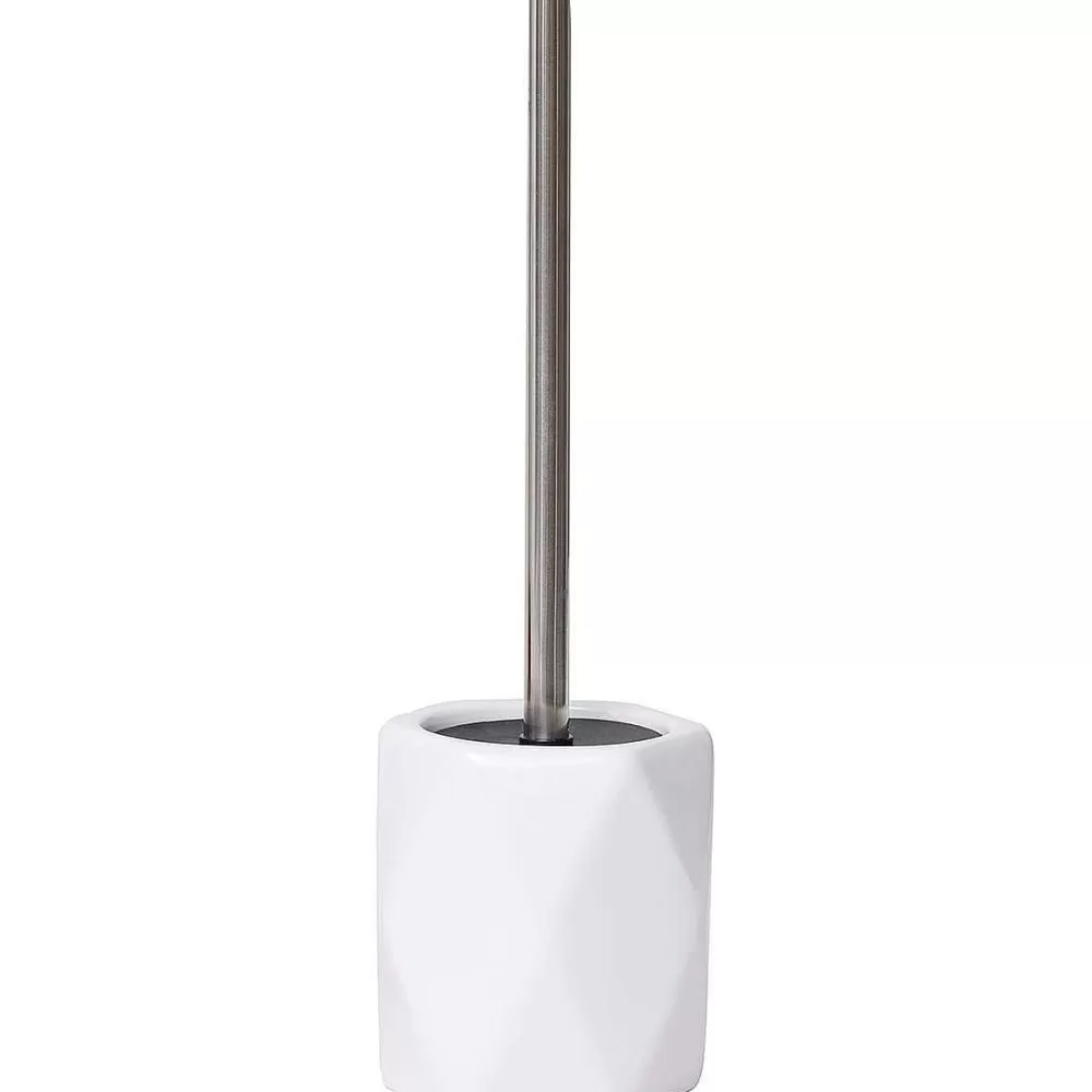 Accessoires Wc | * Brosse Wc Gres Forme Losange Tige Acier Inoxydable Blanc