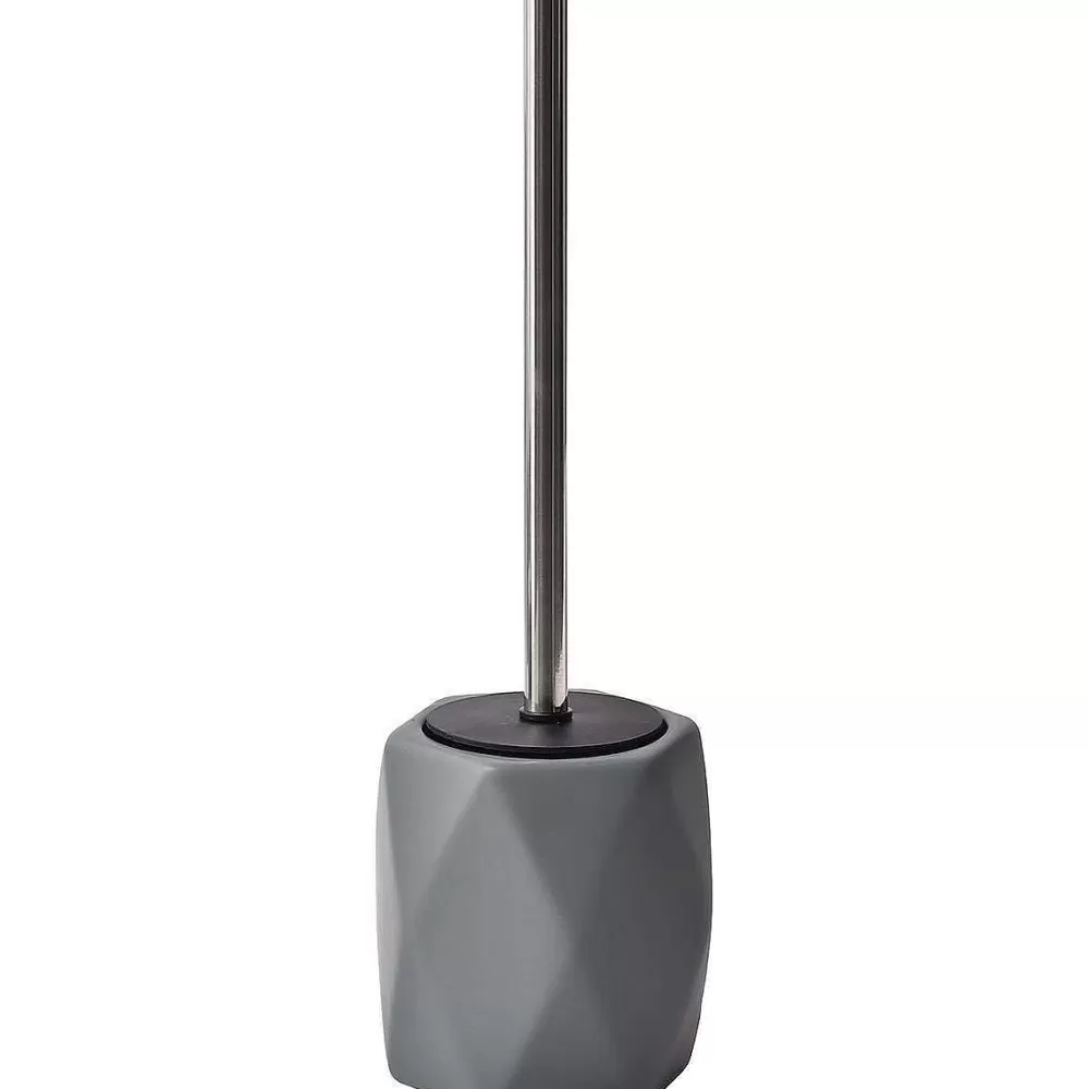 Accessoires Wc | * Brosse Wc Gres Forme Losange Tige Acier Inoxydable Gris Fonc