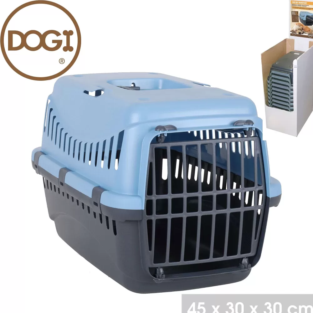 Couchage Et Transport | * Cage De Transport Gipsy Bleu Et Gris Anthracite Dogi