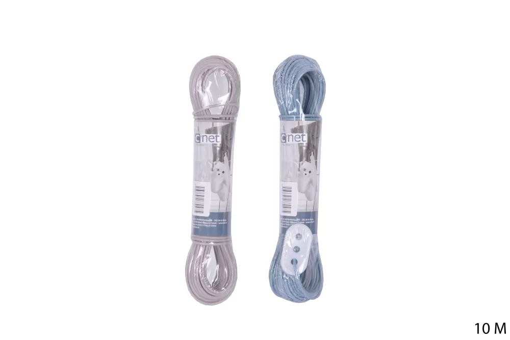 Soin Du Linge | * Corde A Linge 10M Fil Metal Grege Et Bleu