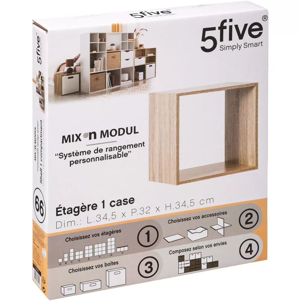 Five Étagères>Etagere 1 Case Mix Naturel