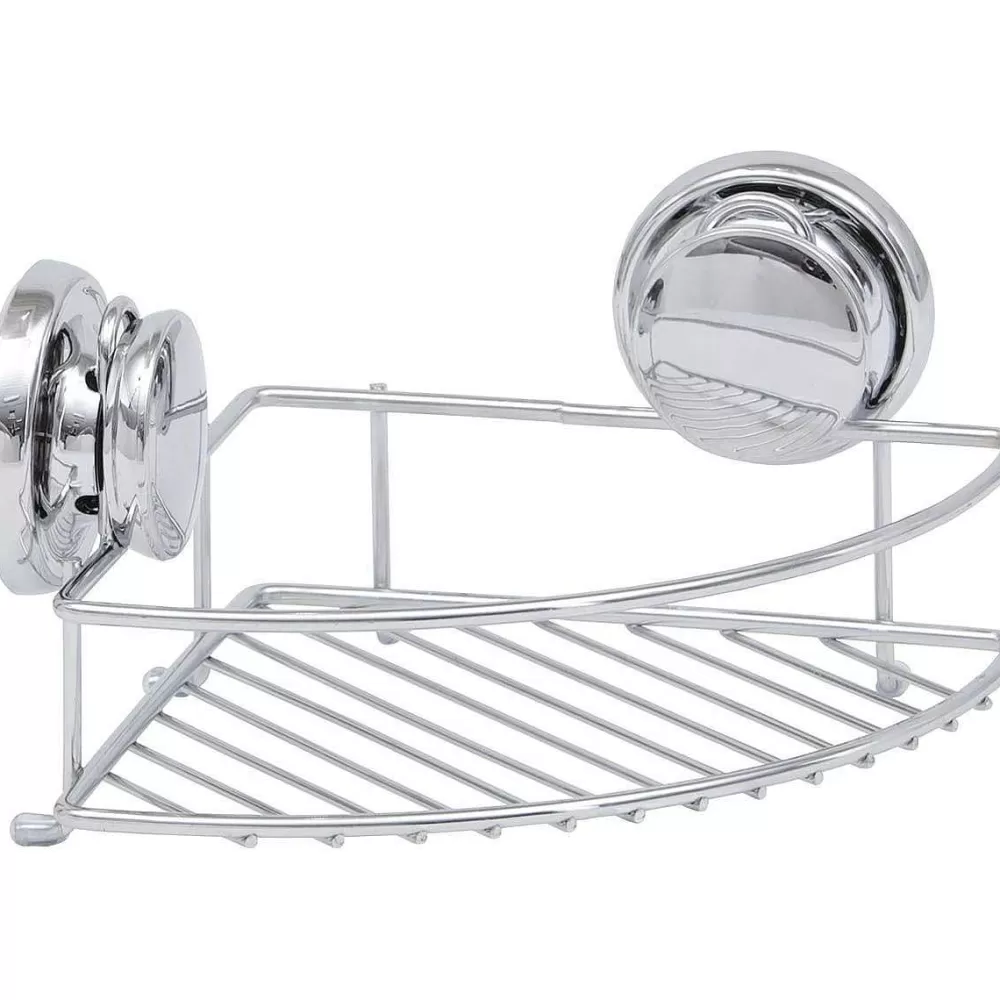 Douche | * Etagere D Angle Metal Avec Ventouses Chrome