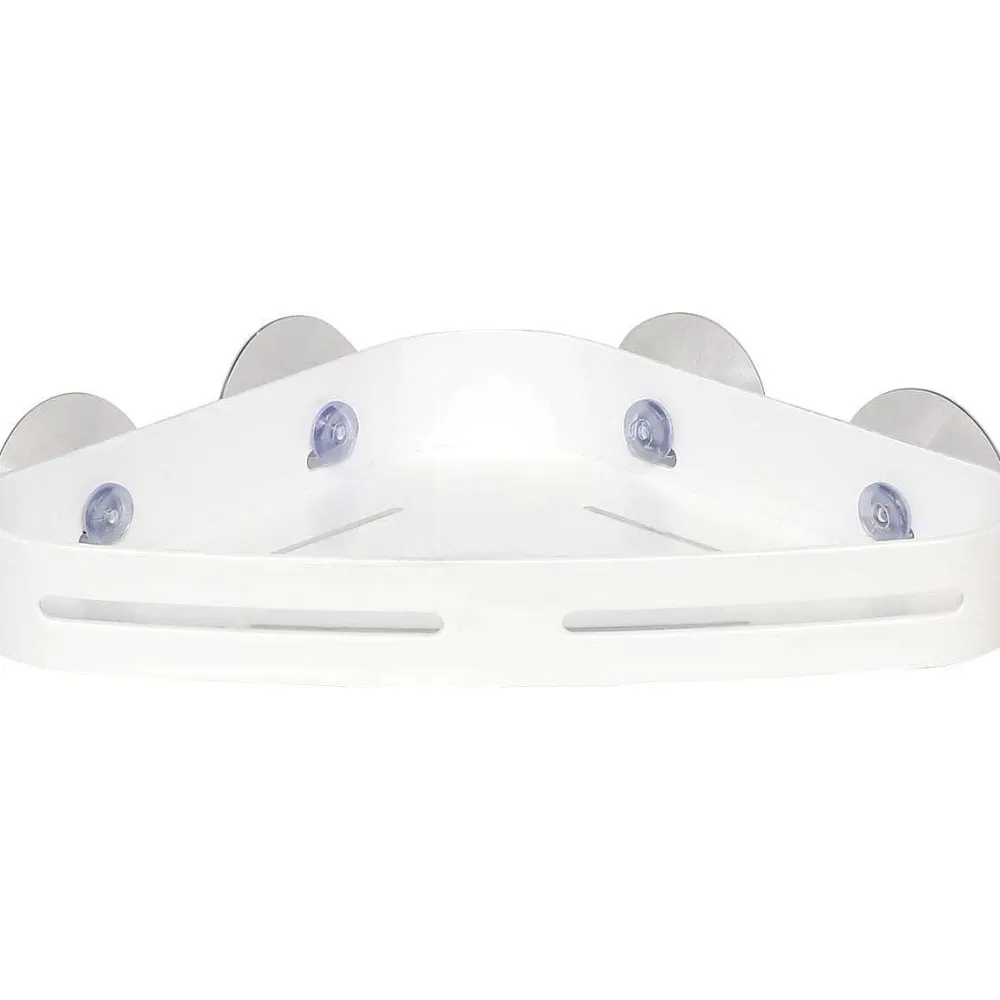 Douche | * Etagere D Angle Sur Ventouses Blanc