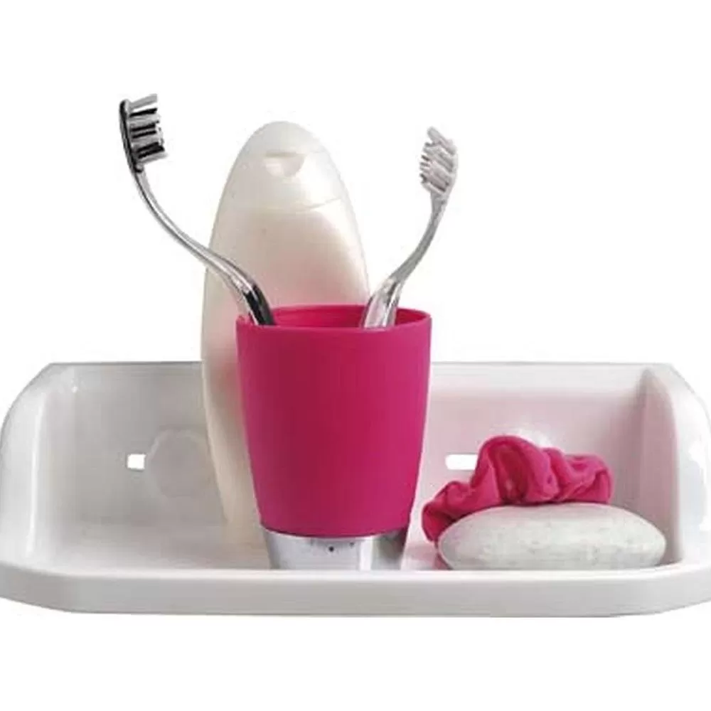 Douche | * Etagere Pp Rectangulaire Sur Ventouses Blanc