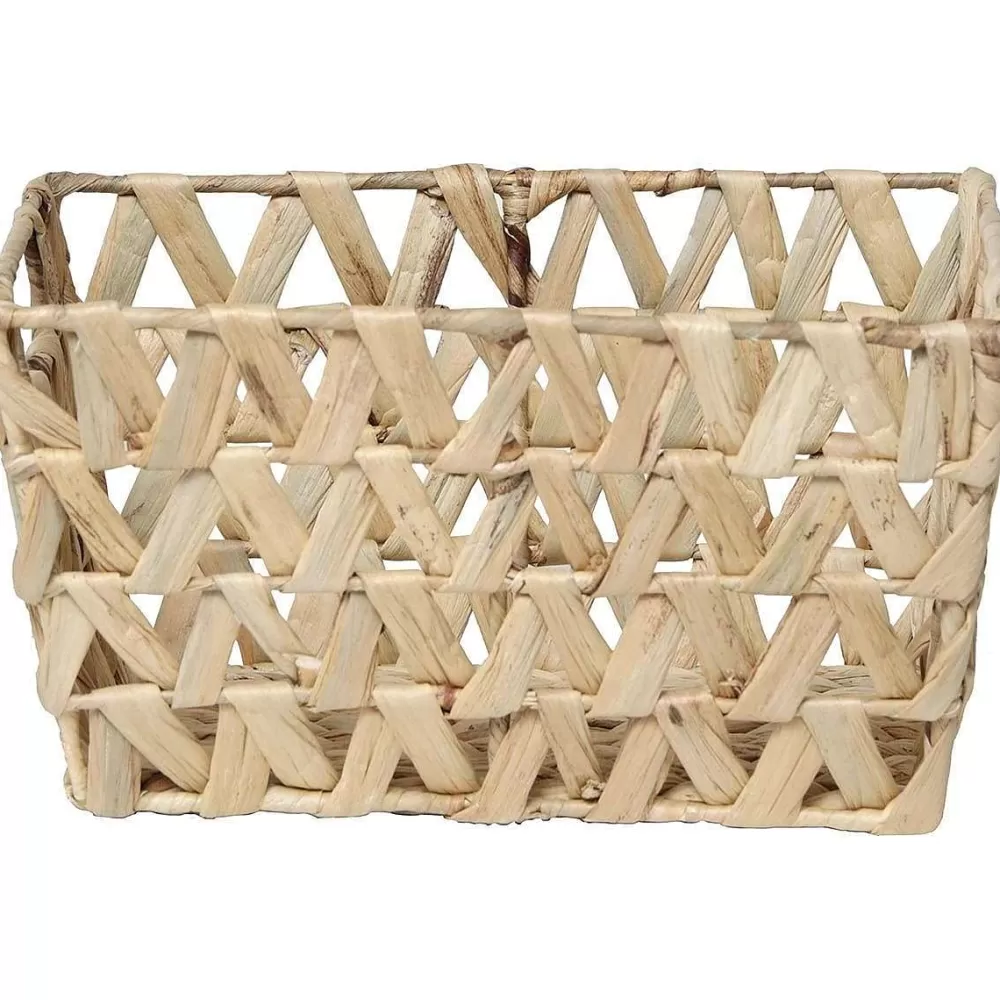 Rangements Deco | * Grand Panier Evase Avec Poignees Jacinthe Tressee Natural