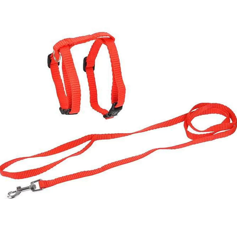 Couchage Et Transport | * Kit Harnais Et Laisse Pour Chat 20 A 30Cm 120Cm Rouge