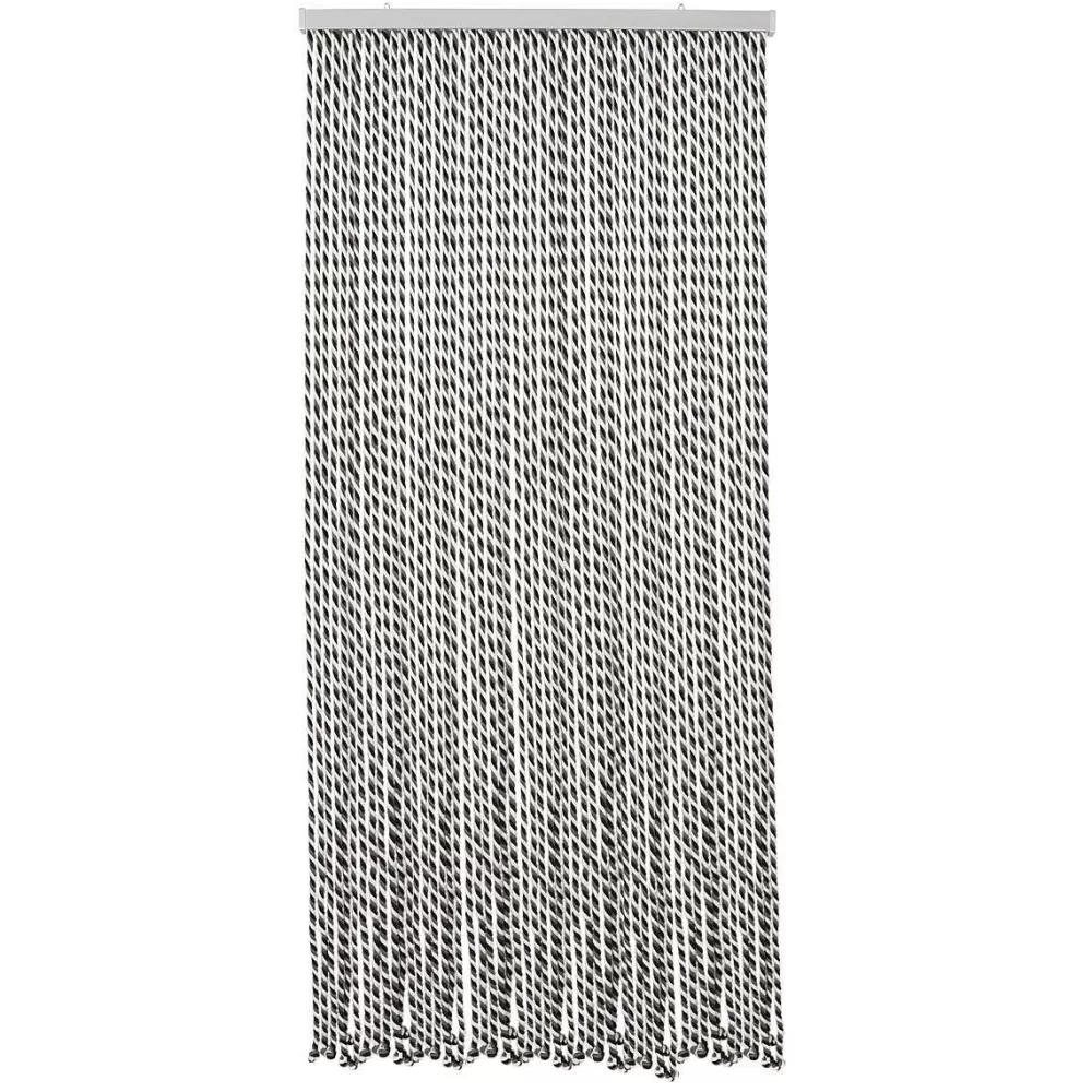 * Rideaux De Porte>Rideau De Porte Corde Tressee 90X200Cm Vert Noir Ecru