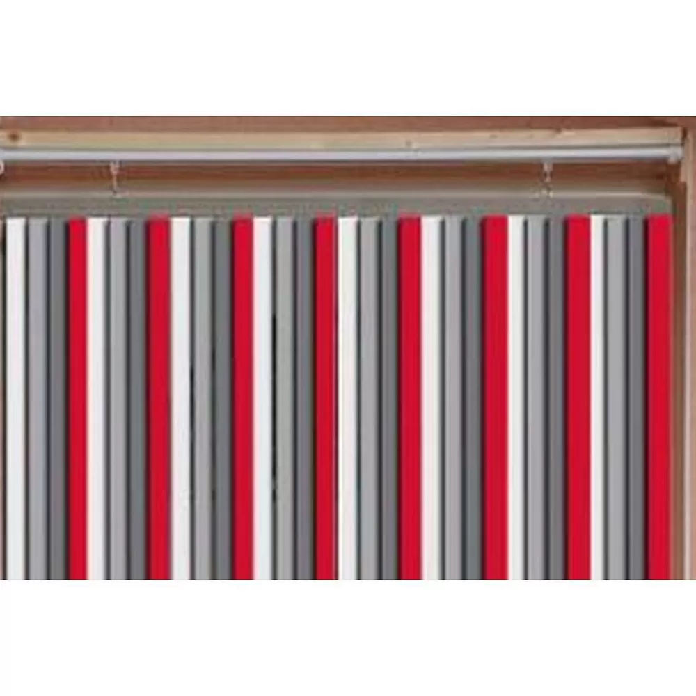 * Rideaux De Porte>Rideau De Porte Lanieres Plastique 90 X 220 Cm Blanc Gris Ro
