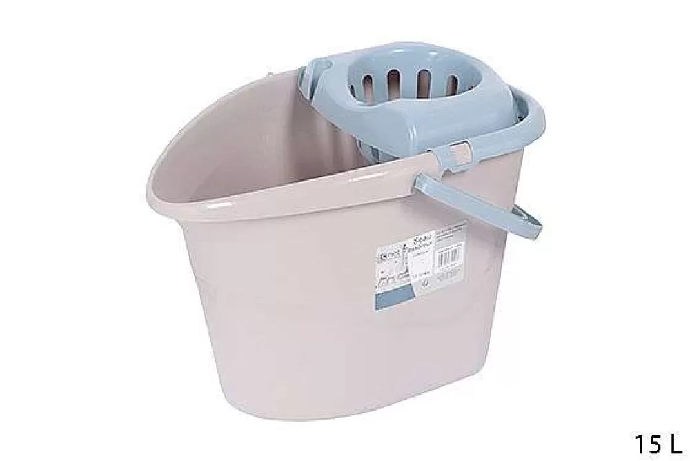Menage | * Seau Rectangle Avec Essorreur 15L Bicolore Grege Bleu