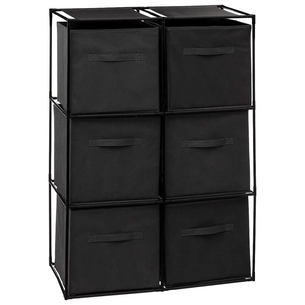 Mobiliers Modulables | * Set Etagere Avec 6 Boîtes Mix Noir D.68X34X98Cm